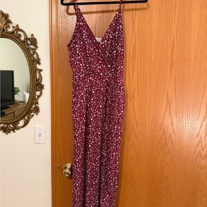 Kaileigh Burgundy Floral Jumpsuit